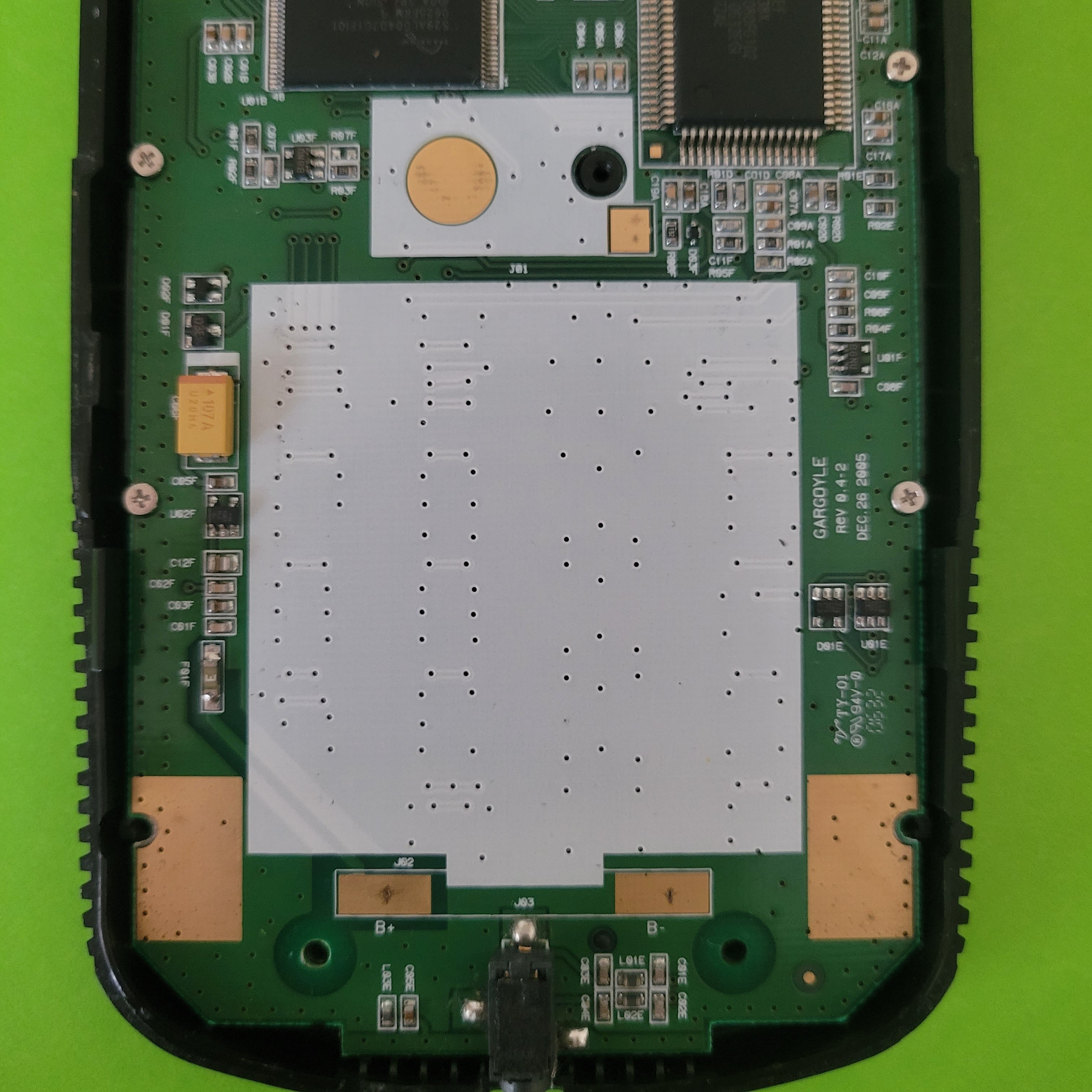 An image of the inside of a texas instruments ti83 plus graphing calculator